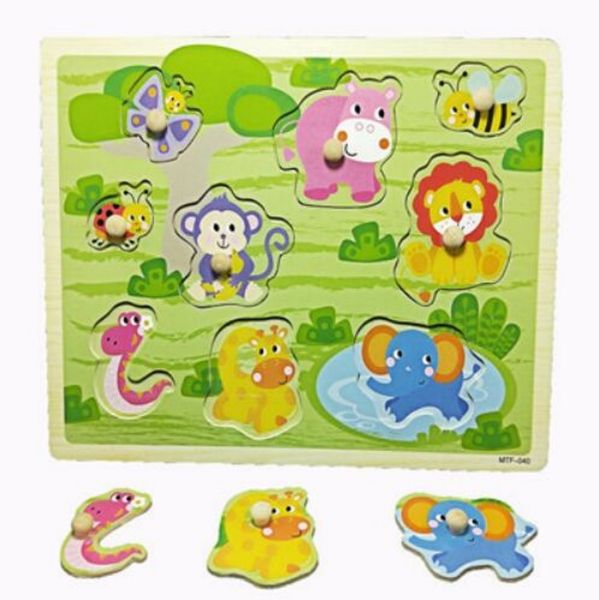 Jouet pour tout-petits, Puzzles en bois 3D, planches de Puzzle, animaux de dessin animé, pokemon, jeu de puzzle, jouets pour bébé, jouets éducatifs d'apprentissage précoce puzzle enfant 3 ans