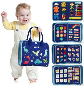 Planche de voyage occupée pour tout-petits, jouets Montessori pour garçons et filles de 2 ans, apprentissage préscolaire, compétences de vie, forme de l'alphabet et des nombres 240223