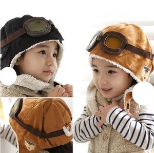 Gorro de vuelo cálido para niños pequeños, gorro fresco para bebés, niños y niñas, gorro de aviador de piloto de invierno, gorro de invierno a prueba de viento 432QH