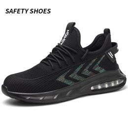 Toe Toe con zapatillas de trabajo anti-smash de seguridad de seguridad zapatillas de trabajo zapatillas de zapatillas de protección de diseño negro indestructible a prueba