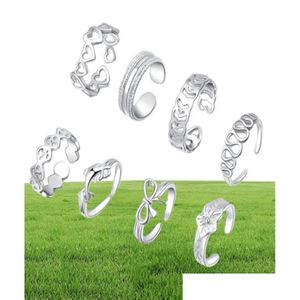 Bagues d'orteil bijoux de corps 8 pièces ensemble de pied petit arc de queue dauphin forme d'amour hawaïen Gqelq Rings3422345 livraison directe Dhayx Dhvda