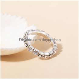 Anneaux d'orteil Nouveau arrivée Fashion Elastic Color Tone 1 Row Row Crystal Ringestone Ring Stretch Bridal Bijoux Cadeaux Drop Livraison Ottua