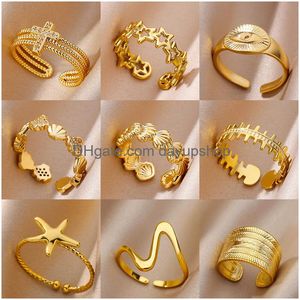 Bonnes de rotations d'orteil pour femmes couleurs dorées en acier inoxydable anneau doigt de mariage gros