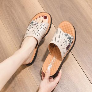 Sandales des orteils femmes pantoufles ouvertes d'été confortable coins dames dames chaussures de fond mère extérieur loisir beac 31