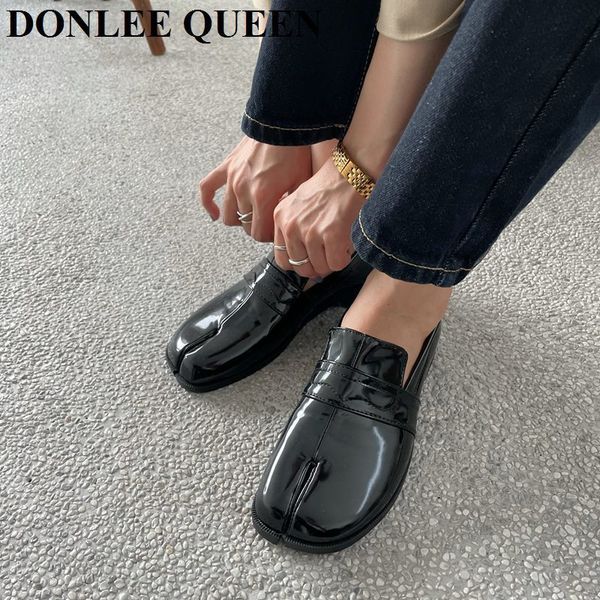 Toe Split Dress Flats Fashion Femmes Slip on Casual Loafer Chunky Talon British Oxford Shoes Automne Footwear Zapatos de Mu