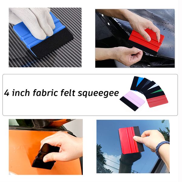 Tofar 10pack Bailage en vinyle avec tampons de feutre en tissu Enveloppe de voiture de teneur de file d'installation d'outil de fenêtre de fenêtre spatule autocollants