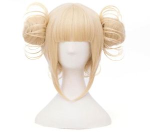 Toga Himiko Cosplay PruikenMy Hero Academia Cos PruikAnime Blonde Pruik Kort Golvend Synthetisch Haar Met Pony Franje Kapsels Voor Loli307172999