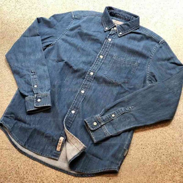 Togo 21ss Camisa Civil Khart Etiqueta Pequeña Denim