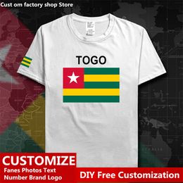Togo Pays Drapeau T-shirt DIY Personnalisé Jersey Fans Nom Numéro Marque Coton T-shirts Hommes Femmes Lâche Casual Sports T-shirt 220614
