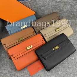 Togo Piel de vaca Diseñador Monedero mujer Carteras Embrague Bolso Plata Oro Hebilla Titulares de tarjetas Moda Cuero genuino Con caja Número de serie