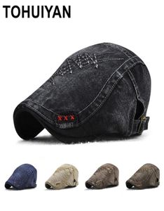 TOHUIYAN sboy casquettes pour hommes Vintage coton pilote Boina bill chapeaux boulanger garçon classique béret mâle plat 2012166693835
