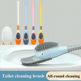Toiletborstel voor badkamer met basis creatieve eendenvorm siliconen zachte haren houder set reinigingsgereedschap 220511