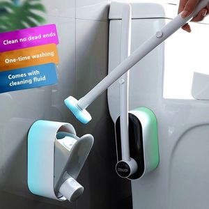Toiletborstels houders wegwerpbaar zonder dode hoek reiniging gereedschap huishouden lange handgreep reinigingsbadkamer accessoires voor 230327