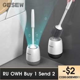 GESEW – brosse de toilette à tête en Silicone TPR, outil de nettoyage à vidange rapide, brosse de nettoyage murale ou sur pied, accessoires de salle de bains 230921