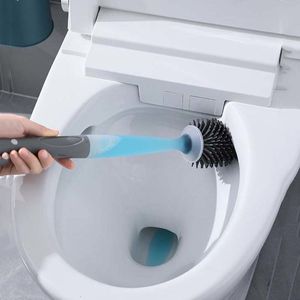 Toilet Brushes Holders Silicone Toilet Brush For WC Accessories Add Detergent Toilet Brush Wall-Mounted Cleaning Tools Home Bathroom Accessories Sets 230921