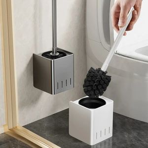 Toilet Brushes Holders Toilet brush Cleaning bathroom accessories Creative Floor Wall Mounted Aluminum Alloy Lavatory Brush Toilet Brush Holder Set 231124