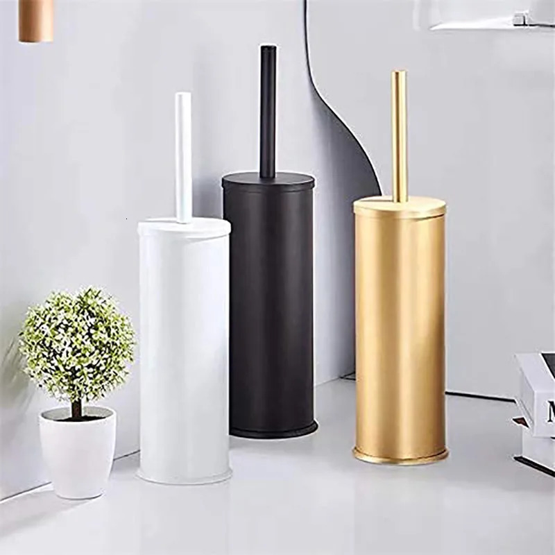 Toilet Brushes Holders . Toilet Brush Holder solid Construction Base In Oxidation Finish Aluminium Cup bathroom Accessories 231012