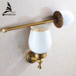 Escobillas de baño Portaescobillas de baño Bronce antiguo Latón macizo Escobilla de inodoro Cerámica limpia Accesorios de baño WC Borstel Cepillado 3709F 231013