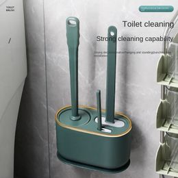 Toilettenbürstenhalter, Toilettenbürste, silikonfrei, Wandmontage, multifunktionale, dreiteilige Reinigungswerkzeuge mit Halterung, Heim-Badezimmer-Zubehör-Sets 231212