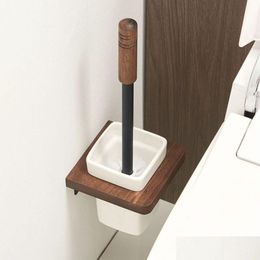 Brosse de toilette support le support de brosse de salle de bain en noyer MONT MOURNAL NOIR HAUTRE NETTAGE KIT CLASSEMENT BOL DIVRIRON DÉPIRMINE