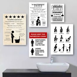 Toiletpapier grappig citaat Wall Art Canvas schilderen Noordse posters en afdrukken Wandfoto's voor badkamer wasruimte inrichting geen frame