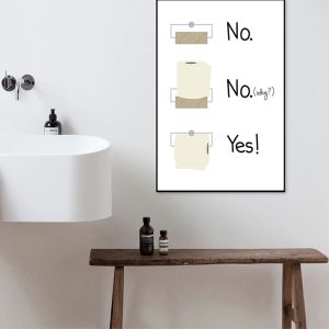 Toiletpapier grappig shit citaat karma muur kunst canvas schilderen van Noordse posters en prints muurfoto's voor badkamer wasruimte decor