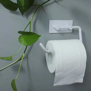Toiletpapierhouders 1 pk witte plastic tissue houder haak badkamer toilet gratis pons rolpapier houder toilet muur gemonteerd tissue houder huis e 240410