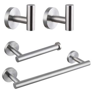 Toiletpapierhouders 4 pc's badkamer accessoire kit hardware geborsteld muur hangend, inclusief 12-inch handdoekstaafhouder