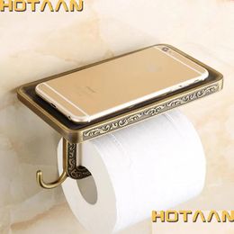 Porte-papier hygiénique Laiton antique Porte-papier hygiénique Salle de bains Mobile Tssue Roll Storage Rrack Accessoire Yt1492 Drop Delivery Home Dh0Mq