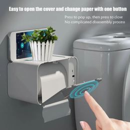 Porte-papier toilette Boîte à mouchoirs automatique support de papier étanche mural sans poinçon paresseux intelligent Induction porte-papier hygiénique accessoires de salle de bain 231005