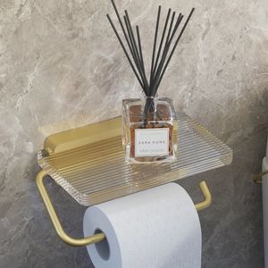 Porte-papier hygiénique Porte-papier de salle de bain support de téléphone mural étagère de papier toilette accessoires de salle de bain distributeur de serviettes en papier acrylique papier 231124