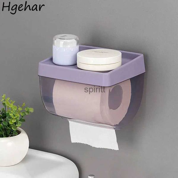 Porte-papier toilette Salle de bain étanche porte-papier suspendu étui à mouchoirs en plastique Simple Transparent Portable rouleau de toilette serviette boîte Boite Mouchoir 240313