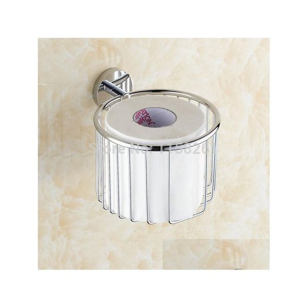 Porte-papier toilette Laiton Chrome Panier Porte-serviettes Douche Storager Accessoires de salle de bain Étagère murale de bain Kh-8683 Drop Del Homefavor Dhtec