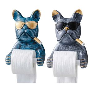 Toiletpapier houders cartoon toiletpapier houder gemonteerd honden beeldhouwwerk tissue rack voor wasruimte hotel tissue box keuken huis kunst ambachten decoratie 240410