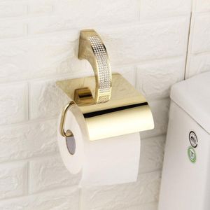 Toilet Paper Holders Czech Crystal Gold Chrome Bathroom Holder Wall Mount Tissue Roll Hanger Copper Accessories Kitchen