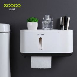 Porte-papier hygiénique ECOCO serviette boîte de mouchoirs distributeur mural support étagères de rangement salle de bain organisateur accessoires 231204