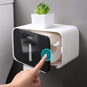 Toiletpapierhouders ecoco waterdicht plastic wandmuur gemonteerd voor handdoek badkamer plank opbergdoos lade 220924