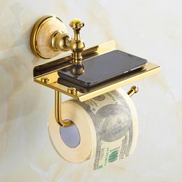 Toiletpapierhouders Europa Antiek goud badkamer product muur gemonteerde stenen houder met crème decoreren voor telefoon