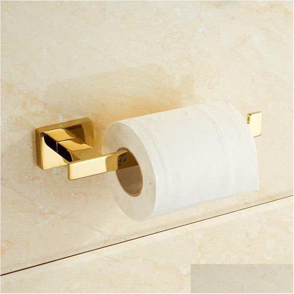 Titulares de papel higiénico Soporte de oro Europeo Creativo Vintage Rollo de tejido Latón sólido Accesorios de baño Entrega de entrega Hogar Jardín Ba Dhf8J