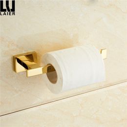 Toiletrolhouders Gouden toiletrolhouder Vierkante basis Eenvoudige badkameraccessoires Wandmontage 230629