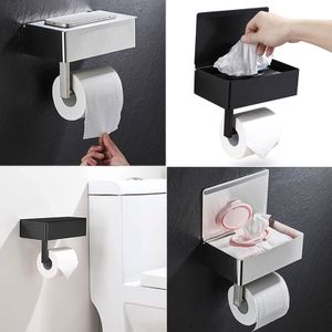 Toiletpapier houders houder met plank natte doekjes dispenser opslag roestvrijstalen wandmontage voor weefselrol vrouwelijk 230308