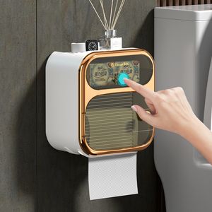 Porte-papier hygiénique Boîte à mouchoirs de salle de bain de luxe légère Boîte à papier hygiénique étanche murale Étagère à papier en rouleau de papier hygiénique non perforé 230820