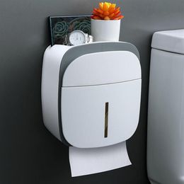 Toiletpapierhouders Multifunctionele Waterdichte Houder Wandmontage Met Lade Punch Badkamer Tissue Plank Opbergdoos Wc Acces215d