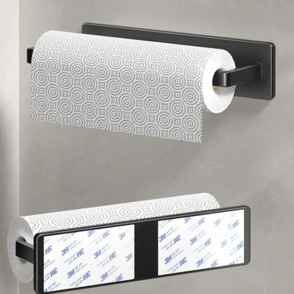 Porte-Papier Hygiénique Porte-Papier Adhésif En Aluminium Blanc Noir Gris Support Mural Cuisine Salle De Bain Placard Support Papier Hygiénique Rouleau De Serviettes Cintre 231212