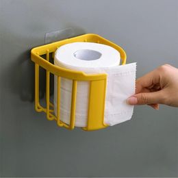 Toiletpapierhouders ponsen vrije houder badkamer keuken tissue doos muur gemonteerd zelfklevende opslag accessoires 221207