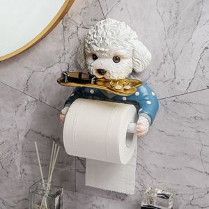 Toiletpapier houders punchfree cartoon toiletpapier houder rek waterdichte wandmontage toilet tissue box roll papieren opbergdoos badkamer hardware 230303