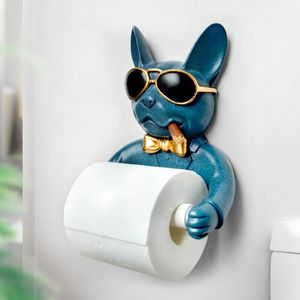 Porte-papier hygiénique Porte-plateau en résine Poinçon gratuit Boîte à essuie-mains Ménage Bobine Arbre Dispositif Type de chien