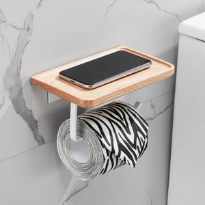 Porte-papier toilette SARIHOSY support en bois salle de bain montage mural WC téléphone étagère rangement serviette rouleau accessoires 231216
