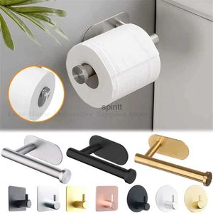 Toiletpapierhouders Zelfklevende toiletpapierhouder Wandmontage Geen ponsen RVS Tissue Handdoekroldispenser Badkamer Keuken Muurhaken 240313