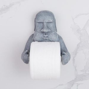 Porte-papier hygiénique distributeur île de pâques Moai Design mural porte-rouleau fournitures de rangement durables pour salle de bain CNIM